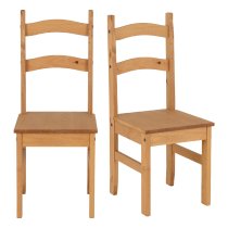 Baraboo Oak Wooden Dining Chairs In Pair