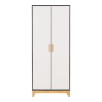 Arthur Wooden Wardrobe With 2 Doors In White And Grey