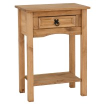 Central Wooden Console Table With 1 Drawer In Oak