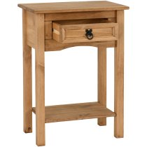 Central Wooden Console Table With 1 Drawer In Oak