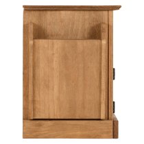 Central Wooden Bedside Cabinet With Magazine Rack In Oak