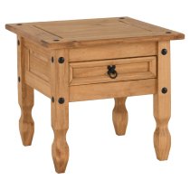 Central Wooden Lamp Table With 1 Drawer In Oak