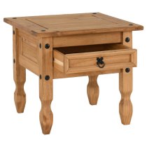 Central Wooden Lamp Table With 1 Drawer In Oak