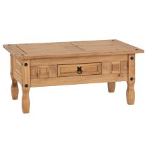 Central Wooden Coffee Table With 1 Drawer In Oak