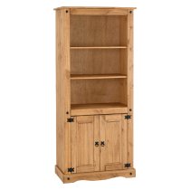 Central Wooden Bookcase With 2 Doors In Oak