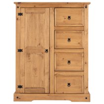 Central Wooden Wardrobe With 1 Door 4 Drawers In Oak