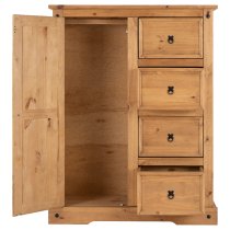 Central Wooden Wardrobe With 1 Door 4 Drawers In Oak