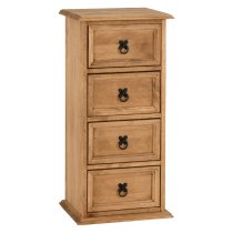 Central Wooden Chest Of 4 Drawers Narrow In Oak