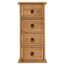 Central Wooden Chest Of 4 Drawers Narrow In Oak