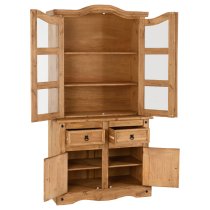 Central Wooden Display Cabinet With 4 Doors 2 Drawers In Oak