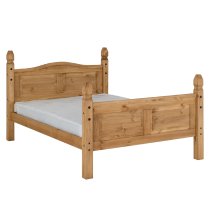 Central Wooden High Foot Double Bed In Oak