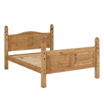 Central Wooden High Foot Double Bed In Oak