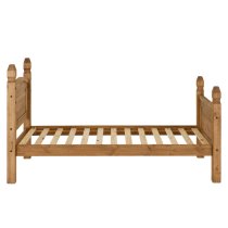 Central Wooden High Foot Single Bed In Oak