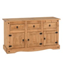 Central Wooden Sideboard With 3 Doors 3 Drawers In Oak