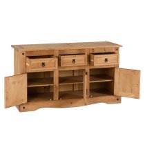 Central Wooden Sideboard With 3 Doors 3 Drawers In Oak