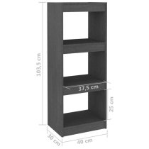 Jupiter Wooden Bookcase With 3 Compartments In Grey