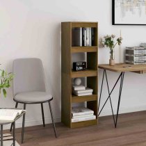 Jupiter Wooden Bookcase With 4 Compartments In Honey Brown