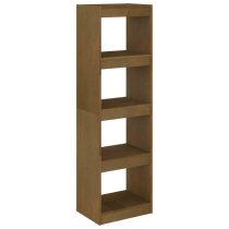 Jupiter Wooden Bookcase With 4 Compartments In Honey Brown