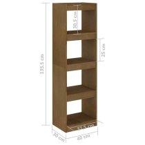 Jupiter Wooden Bookcase With 4 Compartments In Honey Brown