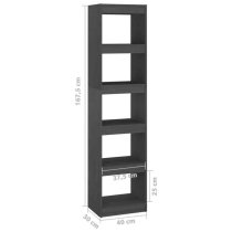 Jupiter Wooden Bookcase With 5 Compartments In Grey