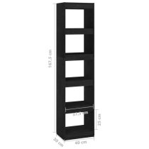 Jupiter Wooden Bookcase With 5 Compartments In Black