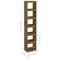 Jupiter Wooden Bookcase With 6 Compartments In Honey Brown