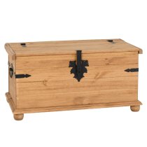 Central Wooden Blanket Box With 1 Door In Oak