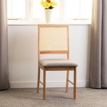 Earville Oak And Grey Wooden Dining Chairs In Pair