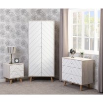 Davis Wooden Furniture Set In Dusty Grey And White