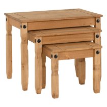 Central Wooden Nest Of 3 Tables In Oak