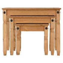 Central Wooden Nest Of 3 Tables In Oak