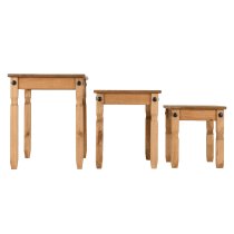 Central Wooden Nest Of 3 Tables In Oak