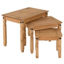 Central Wooden Nest Of 3 Tables In Oak