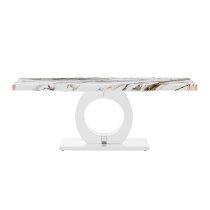 Halo High Gloss Coffee Table In White And Milo Marble Effect