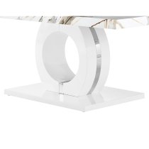 Halo High Gloss Coffee Table In White And Milo Marble Effect