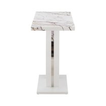 Halo High Gloss Console Table In White And Milo Marble Effect