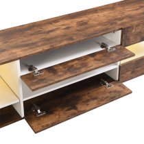 Kirsten Wooden TV Stand In Rustic Oak With LED Lighting