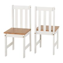 Ladkro Wooden Dining Table With 2 Chairs In White And Oak