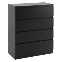 Mcgowen Wooden Furniture Set With 2 Door Wardrobe In Black