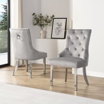 Axara Large Extending White Dining Table 6 Imperial Grey Chairs