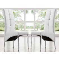 Axara Large Extending White Dining Table 6 Vesta White Chairs