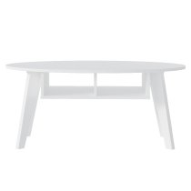 Nuneaton Wooden Coffee Table With 2 Shelves In White