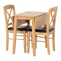 Muirkirk Wooden Drop Leaf Dining Table With 2 Chairs In Oak