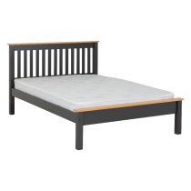 Merlin Wooden Low Foot Small Double Bed In Dark Grey And Oak