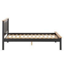 Merlin Wooden Low Foot Small Double Bed In Dark Grey And Oak