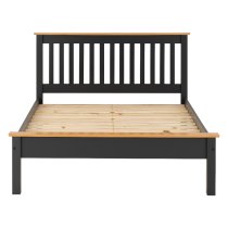 Merlin Wooden Low Foot Small Double Bed In Dark Grey And Oak