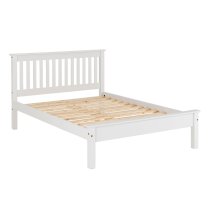 Merlin Wooden Low Foot Small Double Bed In White