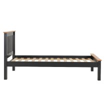 Merlin Wooden Low Foot Single Bed In Dark Grey And Oak