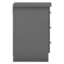 Mack Wooden Bedside Cabinet With 3 Drawers In Grey