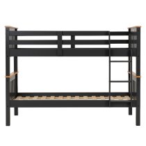 Nevada Wooden Children Bunk Bed With Ladder In Dark Grey And Oak